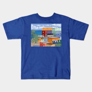 Colorful Oceanside Community of La Perla in Old San Juan Puerto Rico Kids T-Shirt